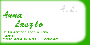 anna laszlo business card