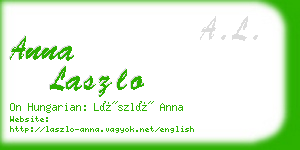 anna laszlo business card